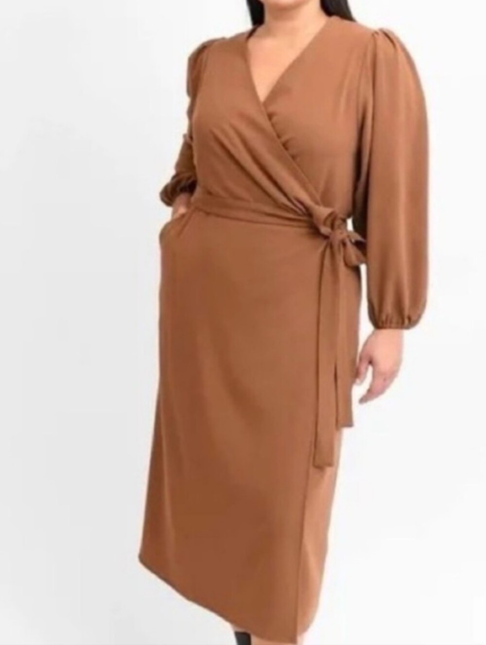 🔖NWT Smash & Tess Georgia Wrap Maxi Dress in Toffee Brown - Medium